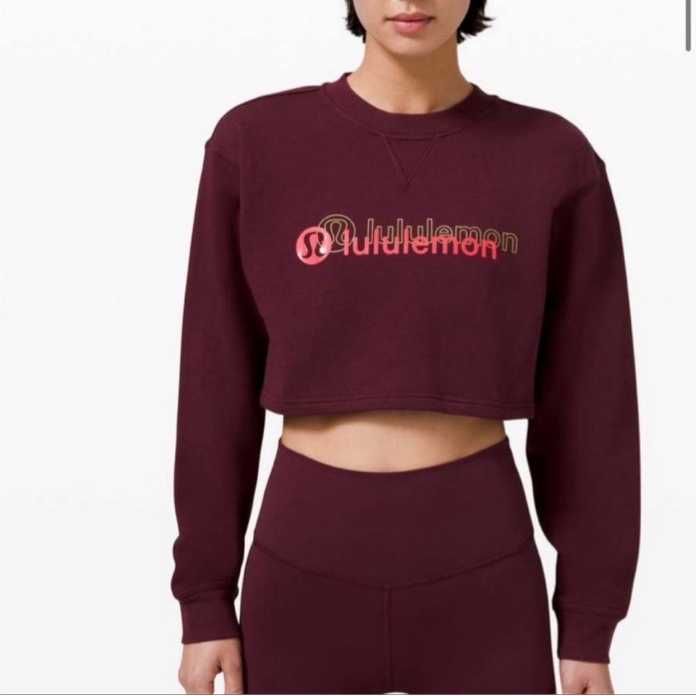 Lululemon All Yours Cropped Crew *Lunar New Year Cassis